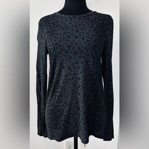 Vince Ladies Black/Gray leopard print sweater
